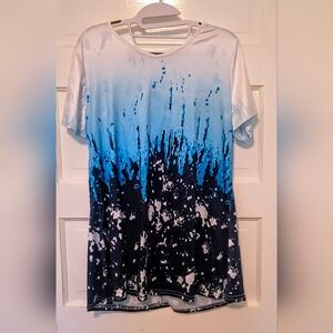 Gradient Blue Splatter Short Sleeve Tee